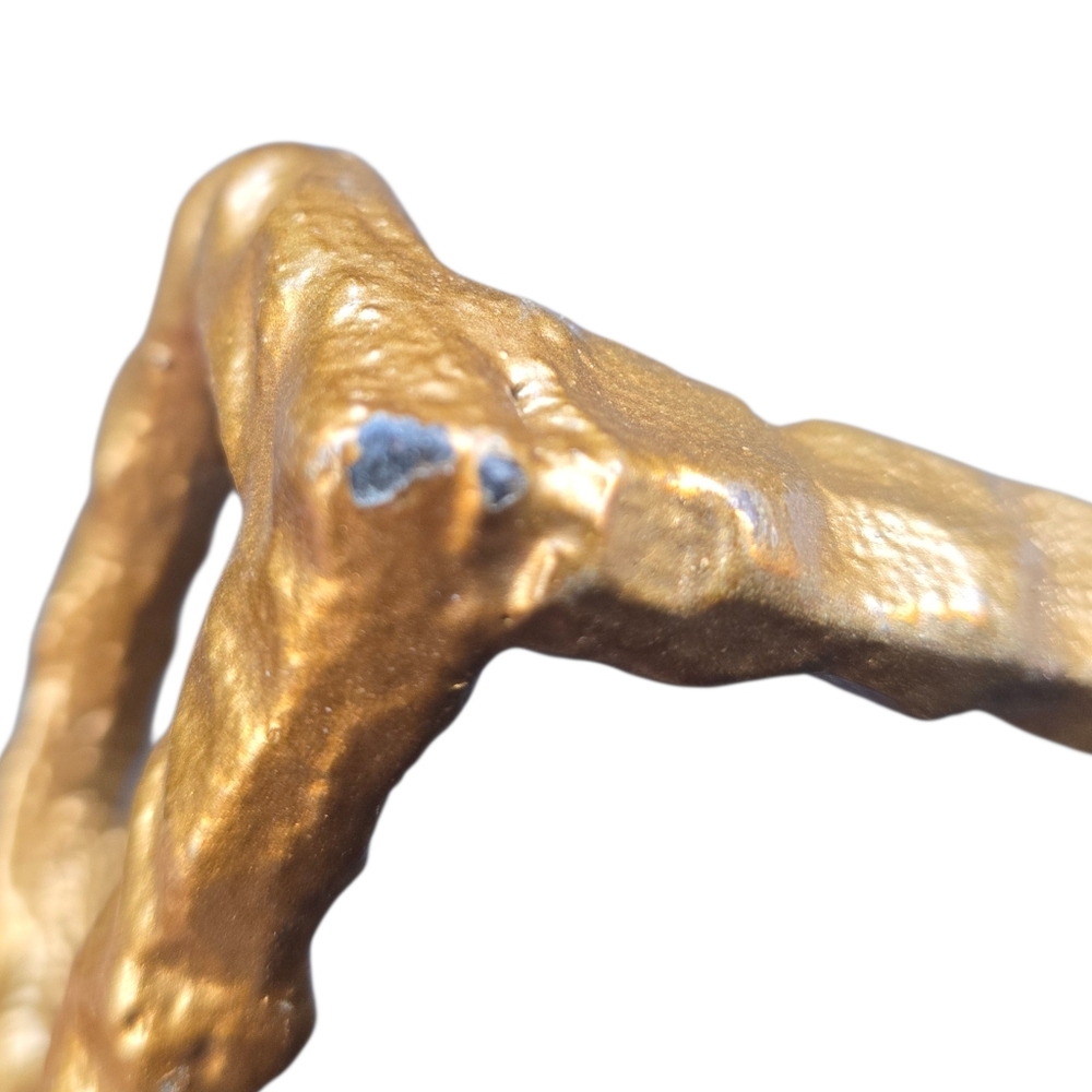 Vintage Brutalist Gold Cast Metal Eyeglasses Sculpture Desk Decor - Picture 6 of 8